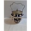 Image 2 : Antique Porcelain Biscuit Barrel with Metal Swing Handle