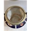 Image 3 : Antique Porcelain Biscuit Barrel with Metal Swing Handle
