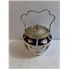 Image 4 : Antique Porcelain Biscuit Barrel with Metal Swing Handle