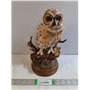 Image 1 : Hand Painted Poly-Resin Tawny Owl on Stump Statue