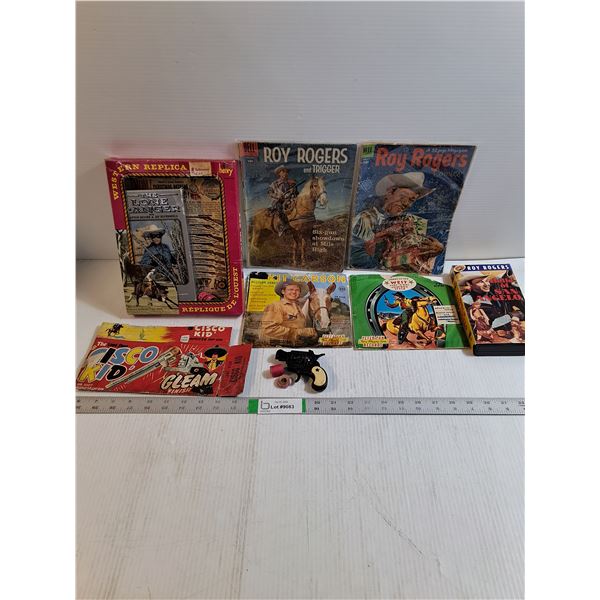 Lot of Assorted Old Western Items-Comic Books,Records,Cap Gun,VHS