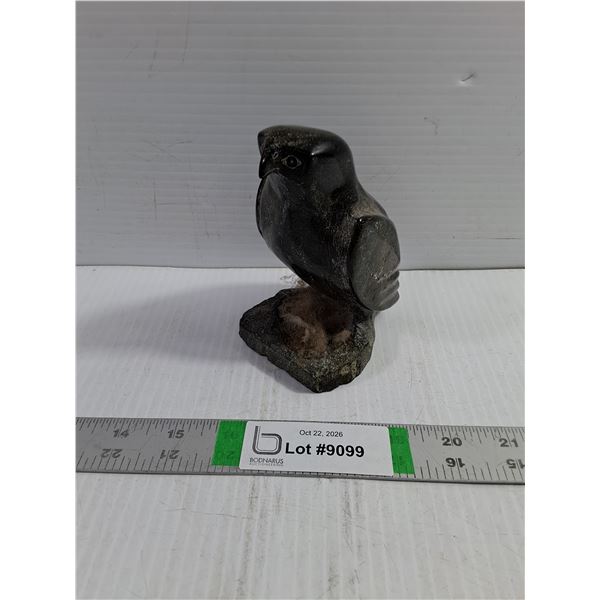 Hand-Carved Inuit Soapstone Depicting Arctic Ptarmigan/Falcon