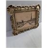 Image 2 : Framed Black-and-White Sketch of Parisian Cityscape with Eiffel Tower in Gold-Tone Frame