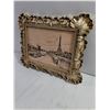 Image 3 : Framed Black-and-White Sketch of Parisian Cityscape with Eiffel Tower in Gold-Tone Frame