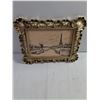 Image 4 : Framed Black-and-White Sketch of Parisian Cityscape with Eiffel Tower in Gold-Tone Frame