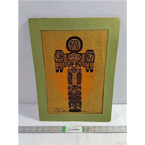 Silkscreen Print Featuring Pacific Northwest Coast-style Totem Pole Design