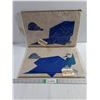 Image 1 : (2) Sets of Vintage Woven Textile Placemats and Matching Blue Napkins Featuring Indigenous Art