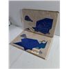 Image 4 : (2) Sets of Vintage Woven Textile Placemats and Matching Blue Napkins Featuring Indigenous Art