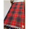Image 4 : Vintage Kayso Wool Blanket in Red Frazier Plaid Tartan-52"x60"