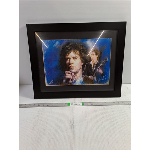 Framed Pastel Art Print of Mick Jagger of Rolling Stones-21 x17 