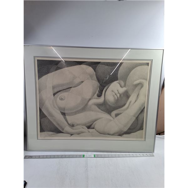 Limited edition Lithograph Untitled (Sleeping Nude)-35.5 x29.5 -small crack as pictured, Pickup Only
