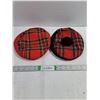 Image 1 : (2) Vintage Red Tartan Plaid Tam or Piccadilly Tam Hat