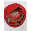 Image 3 : (2) Vintage Red Tartan Plaid Tam or Piccadilly Tam Hat