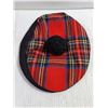 Image 4 : (2) Vintage Red Tartan Plaid Tam or Piccadilly Tam Hat