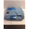 Image 1 : Light Blue Vintage Trapper Point Wool Blanket-Made in England for Eaton's of Canada-68"x80"