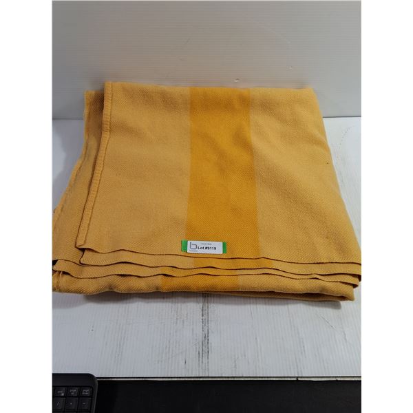 Vintage Harvest Yellow Wool Point Blanket,Resembles Hudson's Bay-68 x86 