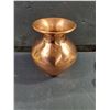 Image 3 : (3) Vintage Decorative Copper Pieces-Rounded Vase,Small Handled Dish,Miniature Pitcher