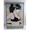 Image 2 : Framed Artwork Print From Playboy Portfolio Series-Artist Patrick Nagel-24"x36"-small crack in corne
