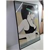Image 3 : Framed Artwork Print From Playboy Portfolio Series-Artist Patrick Nagel-24"x36"-small crack in corne