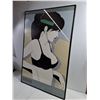 Image 4 : Framed Artwork Print From Playboy Portfolio Series-Artist Patrick Nagel-24"x36"-small crack in corne