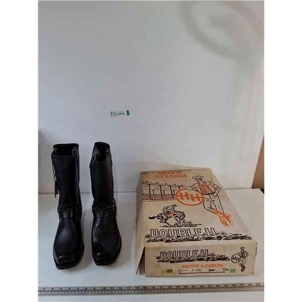 Black Cowboy/Biker Boots Size 10 1/2 Men's NIB With Box