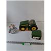Image 1 : John Deere Tractor Cookie Jar, Small Mouse in Dress Toy Figure