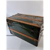 Image 10 : Green Wooden Steamer Trunk Chest 20 1/4" x 11 1/4" x 21 1/2" As-Is, Pickup Preferred