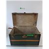 Image 1 : Green Wooden Steamer Trunk Chest 20 1/4" x 11 1/4" x 21 1/2" As-Is, Pickup Preferred