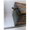 Image 5 : Green Wooden Steamer Trunk Chest 20 1/4" x 11 1/4" x 21 1/2" As-Is, Pickup Preferred