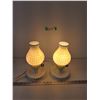 Image 1 : (2) Vintage Hobnail Milk Glass Vintage Lamps Tested Works