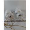 Image 7 : (2) Vintage Hobnail Milk Glass Vintage Lamps Tested Works