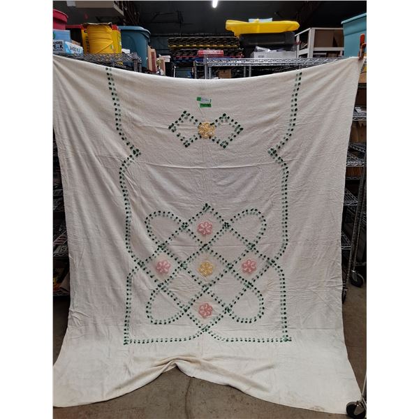 Vintage Chenille Bed Spread 74 1/4  x 90 
