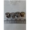 Image 2 : (4) Replica Championship Rings, (3) Chicago 2010, 2013, 2015, (1) Blackhawk 1963 Sizes 11, 10, 12