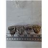 Image 3 : (4) Replica Championship Rings, (3) Chicago 2010, 2013, 2015, (1) Blackhawk 1963 Sizes 11, 10, 12