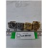 Image 1 : (4) Gold-Toned Replica CFL Football Roughrider Championship Rings, Sizes 11 and 10