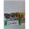 Image 3 : (4) Gold-Toned Replica CFL Football Roughrider Championship Rings, Sizes 11 and 10