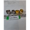 Image 4 : (4) Gold-Toned Replica CFL Football Roughrider Championship Rings, Sizes 11 and 10