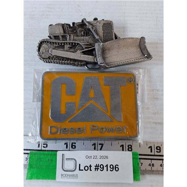 (2) Belt Buckles, CAT Diesel Power and Bergamot Brass Works