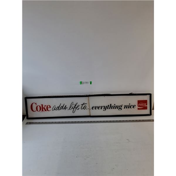 Coca-Cola Coke Adds Life To Everything Nice Wall Hanging Sign, 39 3/4  x 7 1/2 