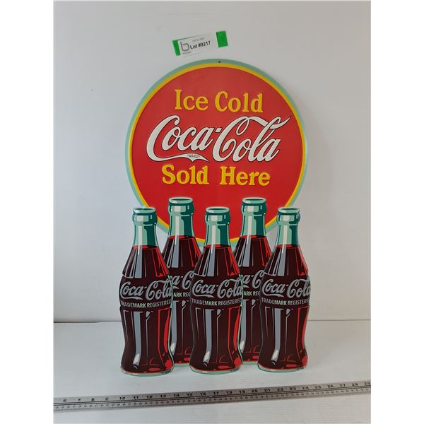 Ice Cold Coca Cola Served Here Circular Sign With Bottles