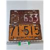 Image 1 : (2) Saskatchewan License Plates, 1941 - 1942 As-Is