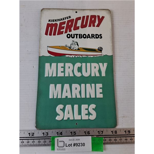Kiekhaefer Mercury Outboards Marine Sales Metal Sign 6  x 9 3/4 