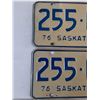 Image 2 : Pair of Saskatchewan License Plates 1976