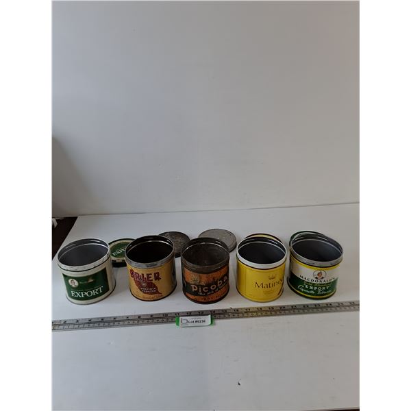 (5) Metal Tobacco Canisters As-Is