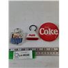 Image 4 : Ohio Lottery Keychain, (2) Coca-Cola Pins, (1) Coca-Cola Keychain, (1) Employee Badge