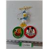 Image 1 : Mickey Mouse and Winnie The Pooh Buttons, Donald Duck Marionette Doll Toy