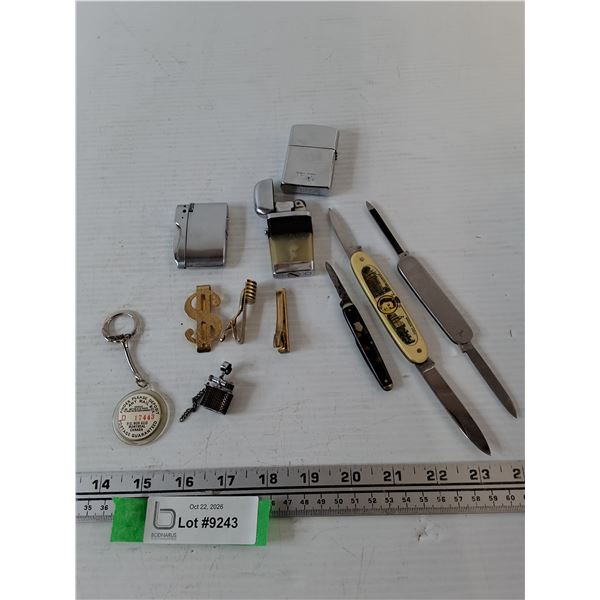 (3) Money Clips, (4) Lighters, (3) Pocket Knives