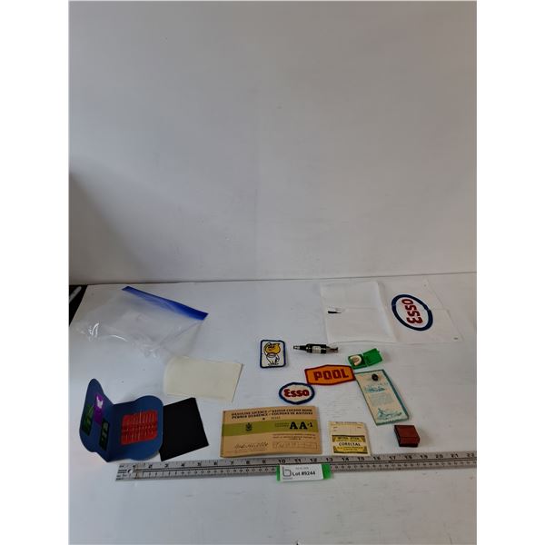 Small Scale Model Teeth, Lenzo Rub for Glasses, Sewing Needles,Ration Coupon Book, Apache Tear Rock