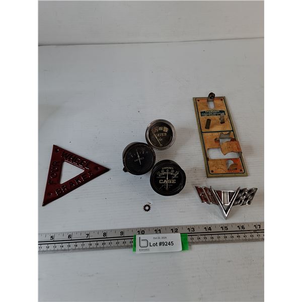 (2) Amp Gauges, (1) Water Temp Gauge, Chevrolet Flags Emblem, Four Wheel Brakes Triangle