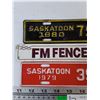 Image 2 : (2) Saskatoon Contractor License Plate Addons 1979/80, FM Fence Advertisement